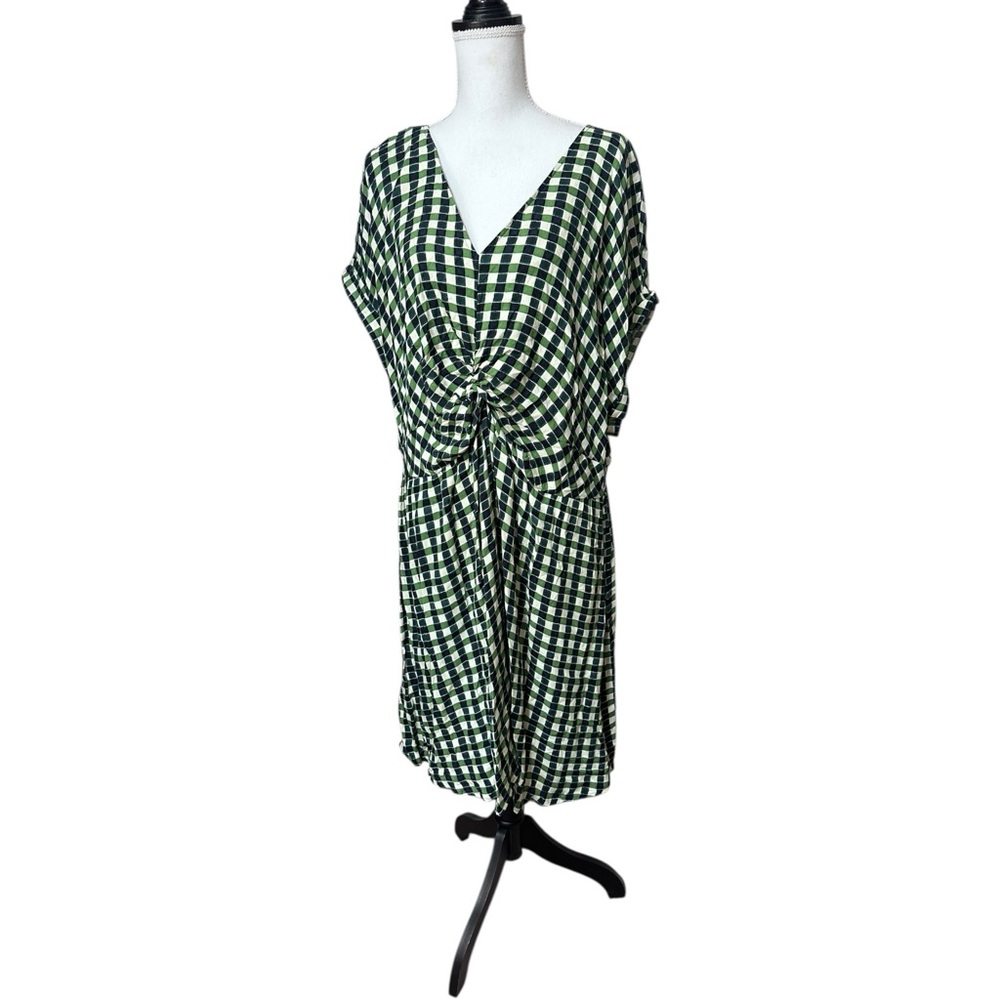 Green and White Checkered Dress